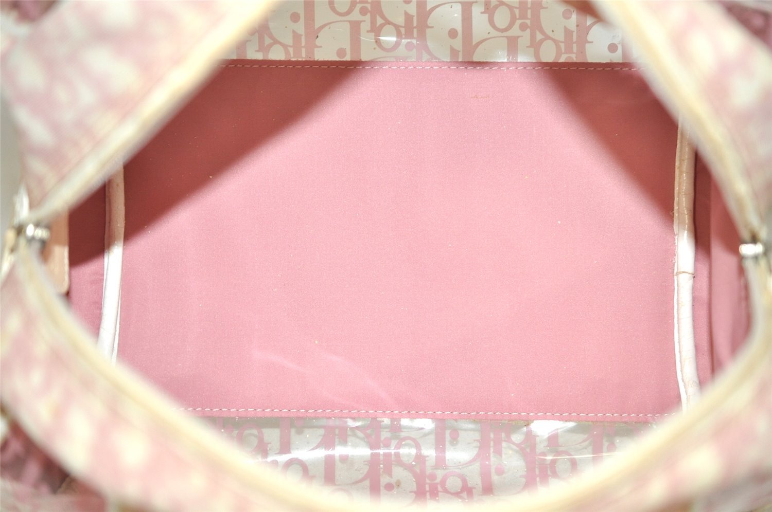 Authentic Christian Dior Trotter Hand Boston Bag Vinyl Enamel Pink Junk 4934J