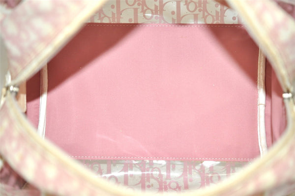 Authentic Christian Dior Trotter Hand Boston Bag Vinyl Enamel Pink Junk 4934J