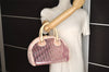 Authentic Christian Dior Trotter Hand Boston Bag Vinyl Enamel Pink Junk 4934J