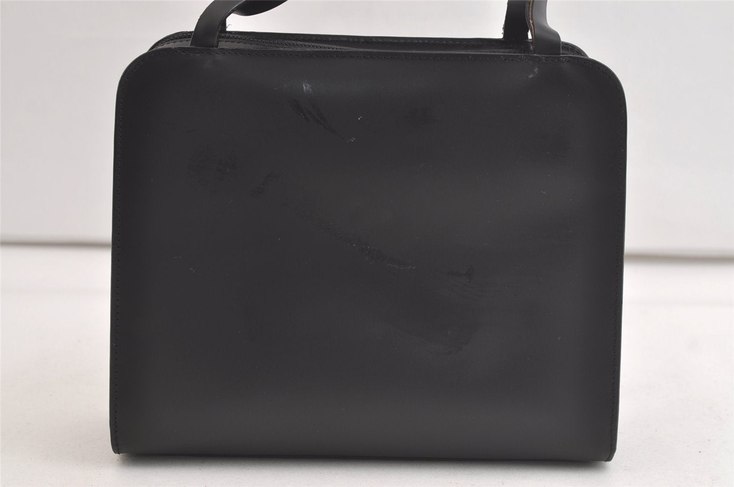 Authentic GUCCI Vintage Hand Bag Purse Enamel 0000812 Black 4934K