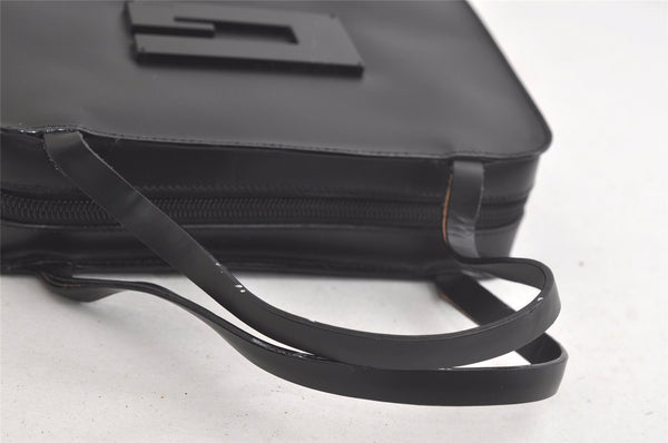 Authentic GUCCI Vintage Hand Bag Purse Enamel 0000812 Black 4934K