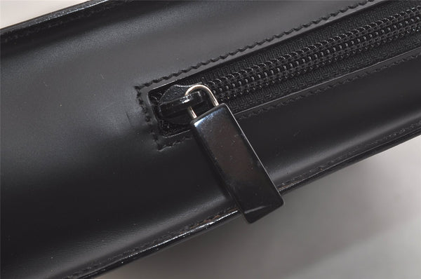 Authentic GUCCI Vintage Hand Bag Purse Enamel 0000812 Black 4934K