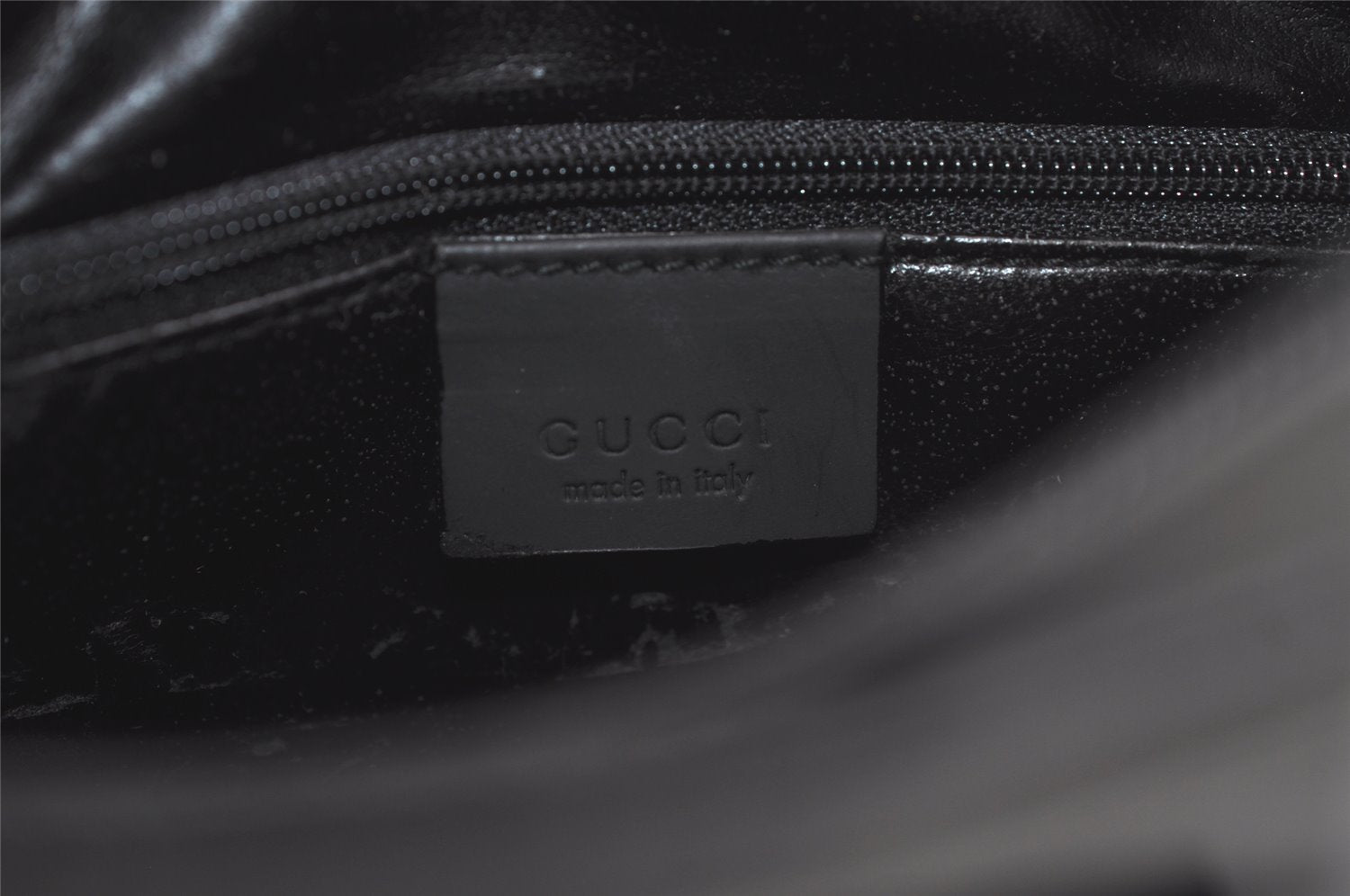 Authentic GUCCI Vintage Hand Bag Purse Enamel 0000812 Black 4934K
