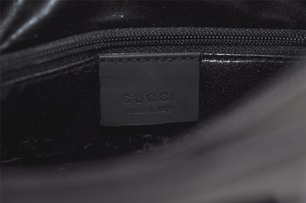 Authentic GUCCI Vintage Hand Bag Purse Enamel 0000812 Black 4934K