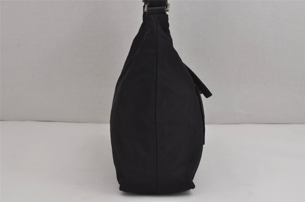 Authentic PRADA Tessuto Tec Nylon Leather Shoulder Bag Purse B9714 Black 4935J
