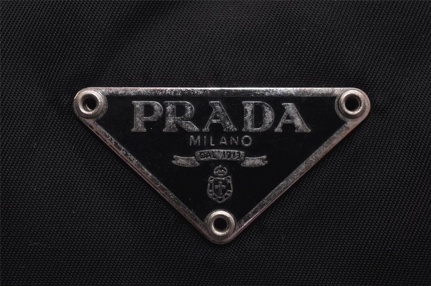 Authentic PRADA Tessuto Tec Nylon Leather Shoulder Bag Purse B9714 Black 4935J