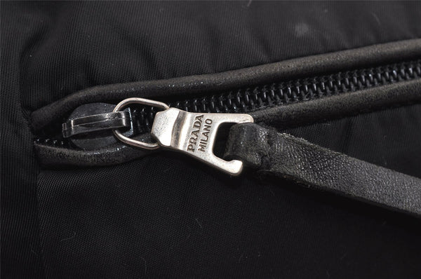 Authentic PRADA Tessuto Tec Nylon Leather Shoulder Bag Purse B9714 Black 4935J
