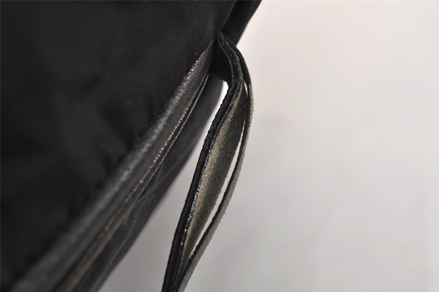 Authentic PRADA Tessuto Tec Nylon Leather Shoulder Bag Purse B9714 Black 4935J