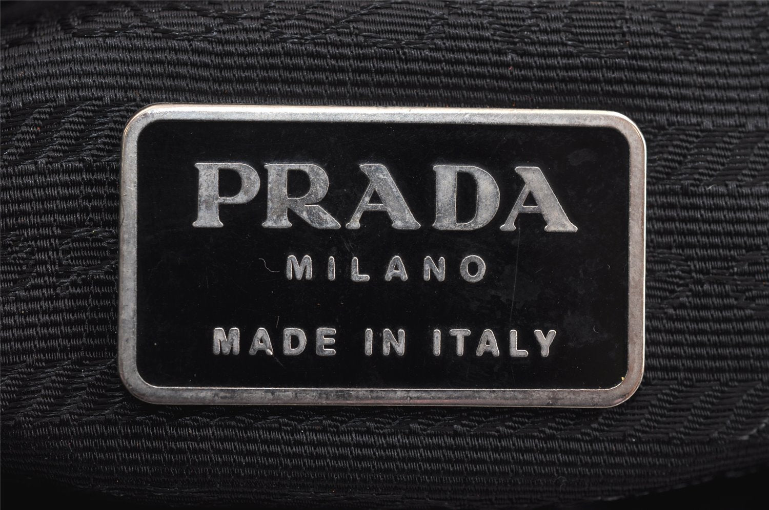 Authentic PRADA Tessuto Tec Nylon Leather Shoulder Bag Purse B9714 Black 4935J