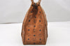 Authentic MCM Visetos Leather Vintage Shoulder Tote Bag Brown 4935K