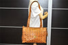 Authentic MCM Visetos Leather Vintage Shoulder Tote Bag Brown 4935K