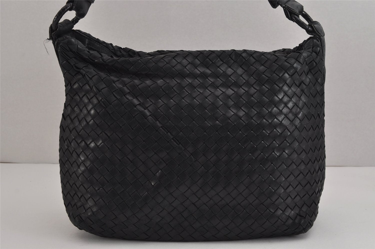 Authentic BOTTEGA VENETA Intrecciato Leather Shoulder Tote Bag Black 4937J