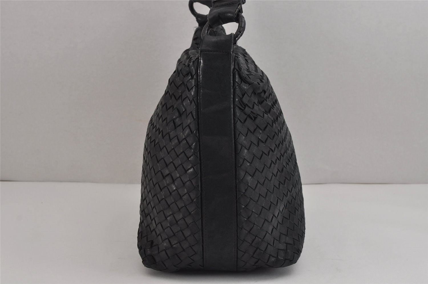 Authentic BOTTEGA VENETA Intrecciato Leather Shoulder Tote Bag Black 4937J