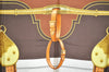 Authentic HERMES Carre 90 Scarf "Carrick a Pompe" Silk Brown 4937K