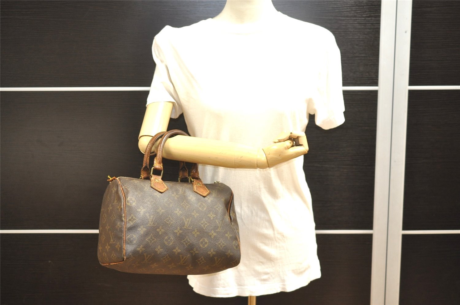 Authentic Louis Vuitton Monogram Speedy 25 Boston Hand Bag M41528 Junk 4938I