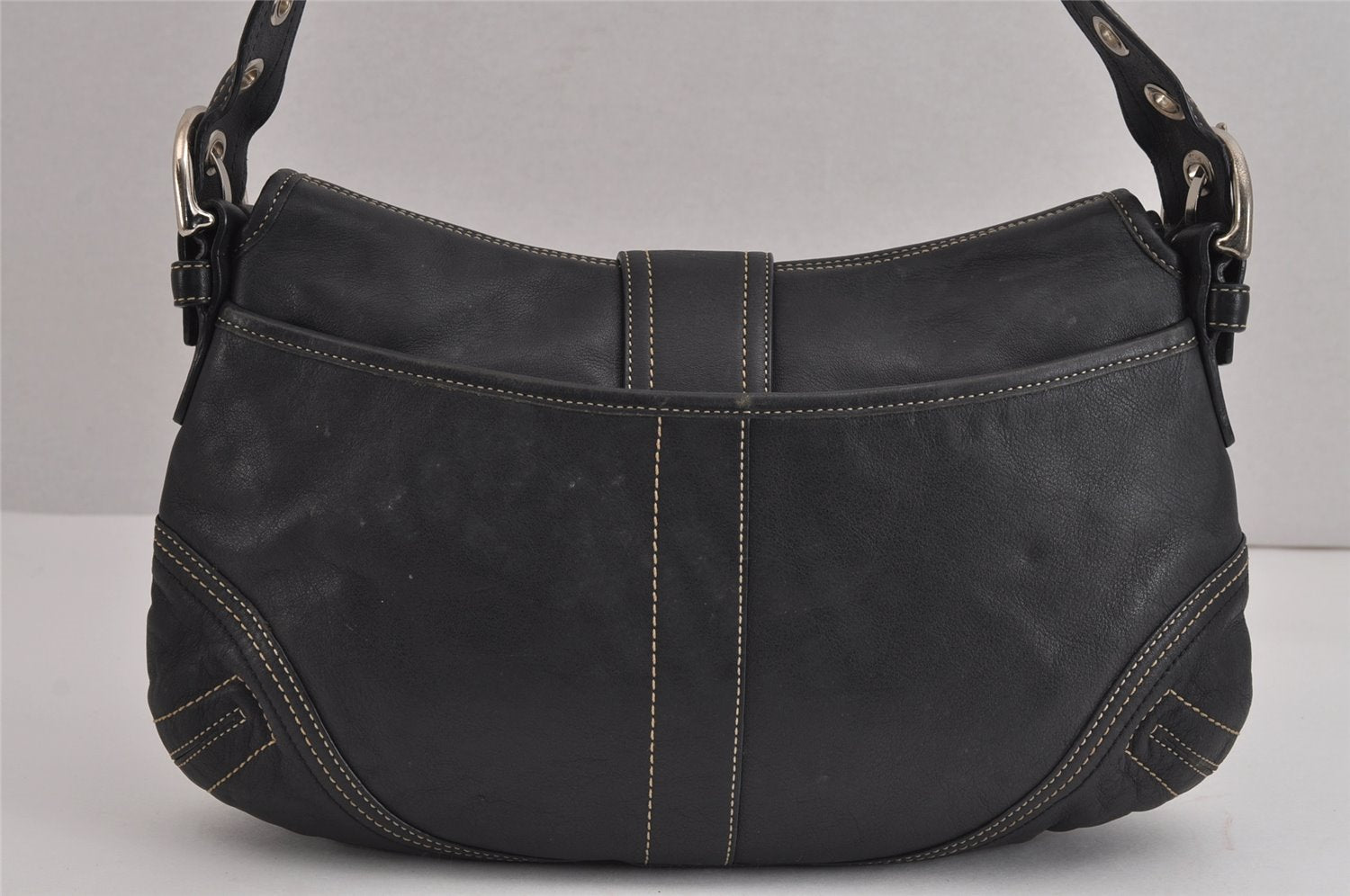 Authentic COACH Vintage Shoulder Hand Bag Purse Leather F15707 Black 4939J