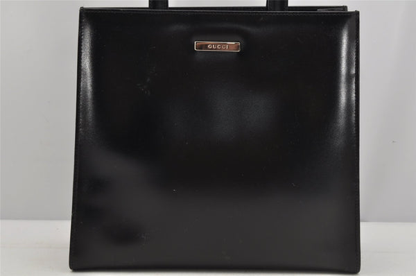 Authentic GUCCI Vintage 2 in 1 Hand Bag Vinyl Leather Clear Black Junk 4940J