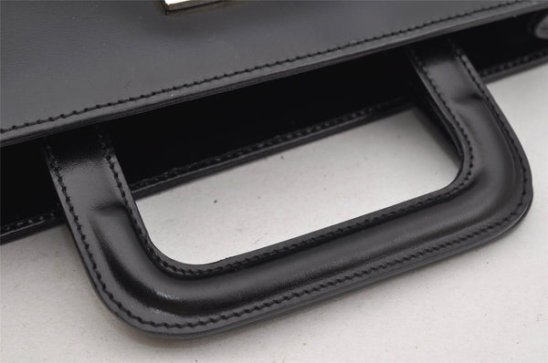 Authentic GUCCI Vintage 2 in 1 Hand Bag Vinyl Leather Clear Black Junk 4940J