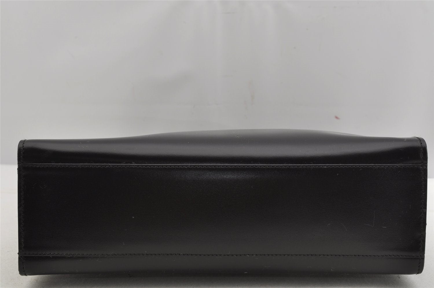 Authentic GUCCI Vintage 2 in 1 Hand Bag Vinyl Leather Clear Black Junk 4940J