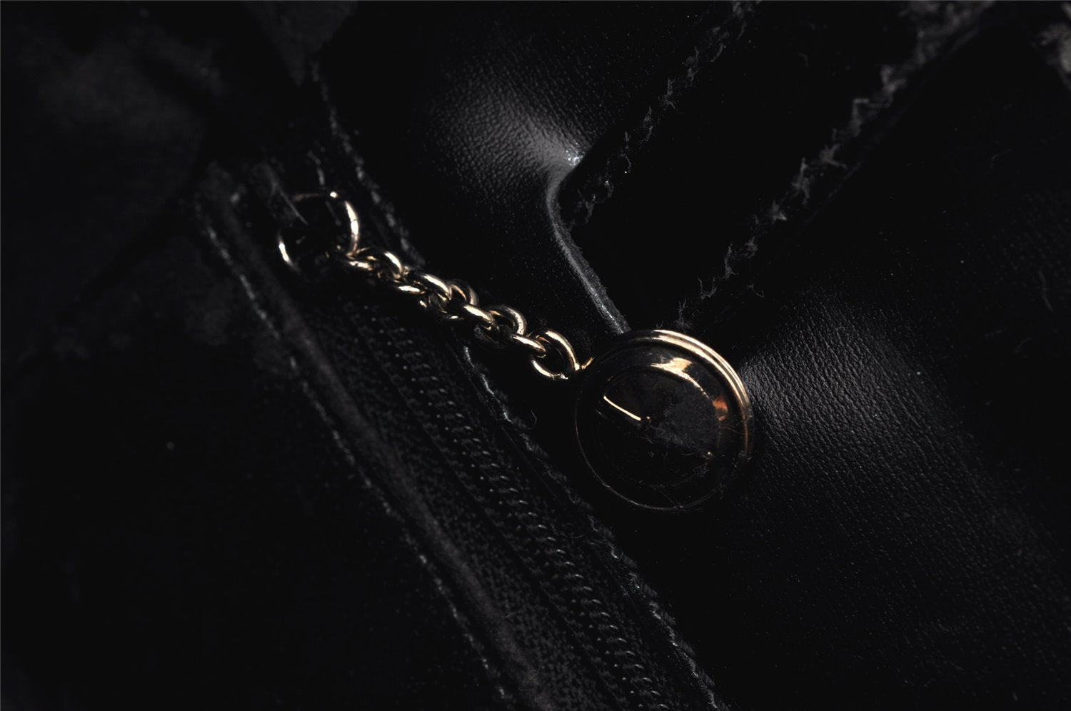 Authentic GUCCI Vintage 2 in 1 Hand Bag Vinyl Leather Clear Black Junk 4940J