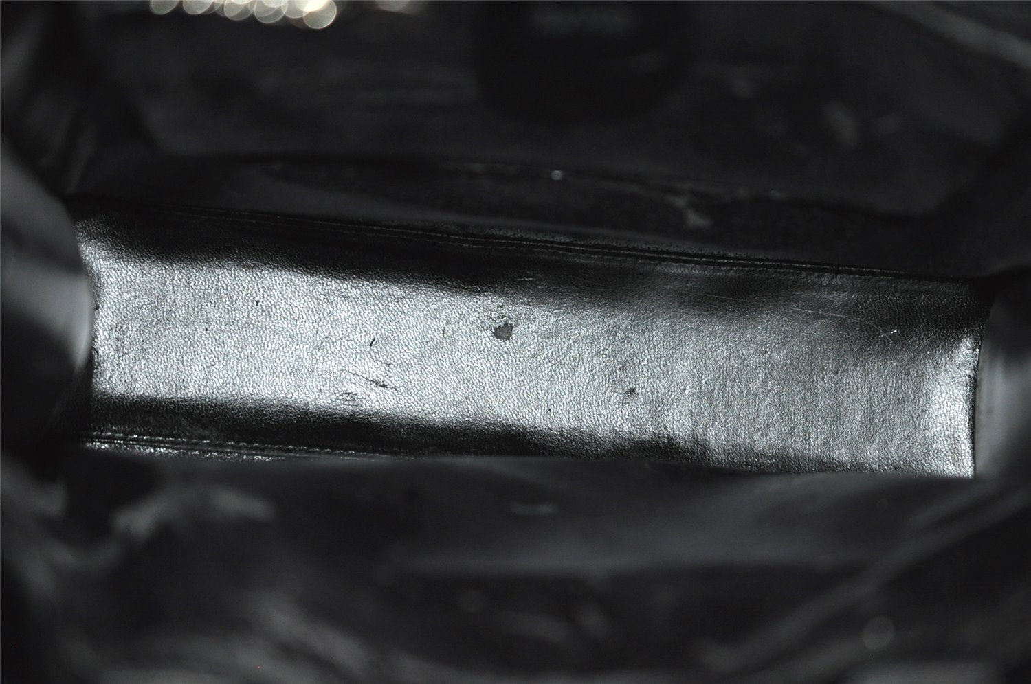 Authentic GUCCI Vintage 2 in 1 Hand Bag Vinyl Leather Clear Black Junk 4940J