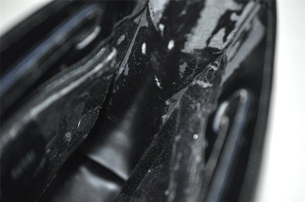 Authentic GUCCI Vintage 2 in 1 Hand Bag Vinyl Leather Clear Black Junk 4940J