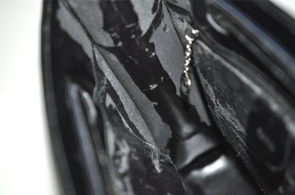 Authentic GUCCI Vintage 2 in 1 Hand Bag Vinyl Leather Clear Black Junk 4940J