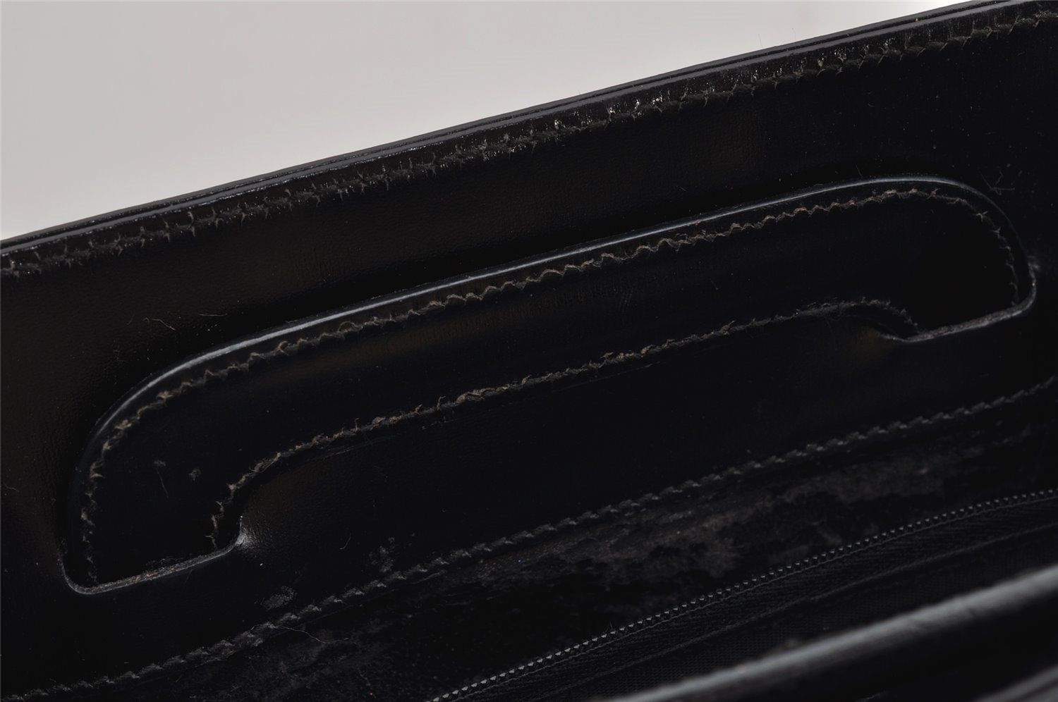 Authentic GUCCI Vintage 2 in 1 Hand Bag Vinyl Leather Clear Black Junk 4940J