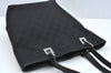 Authentic GUCCI Shoulder Hand Tote Bag GG Canvas Leather 31244 Black 4941J