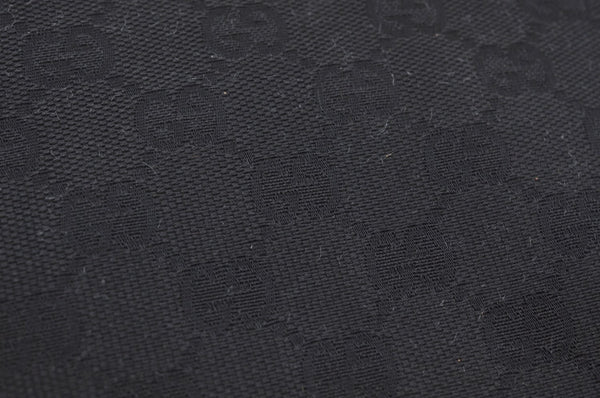 Authentic GUCCI Shoulder Hand Tote Bag GG Canvas Leather 31244 Black 4941J