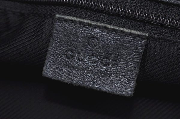 Authentic GUCCI Shoulder Hand Tote Bag GG Canvas Leather 31244 Black 4941J