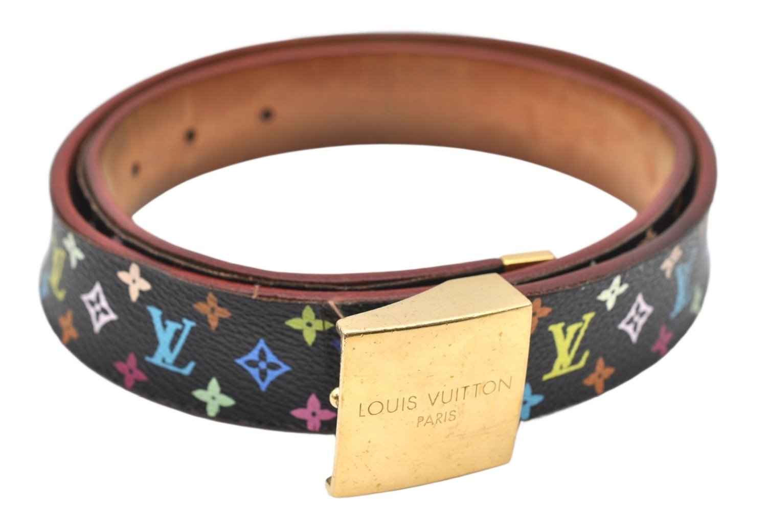 Louis Vuitton Monogram Multicolor Ceinture Carre Belt Black 31.5