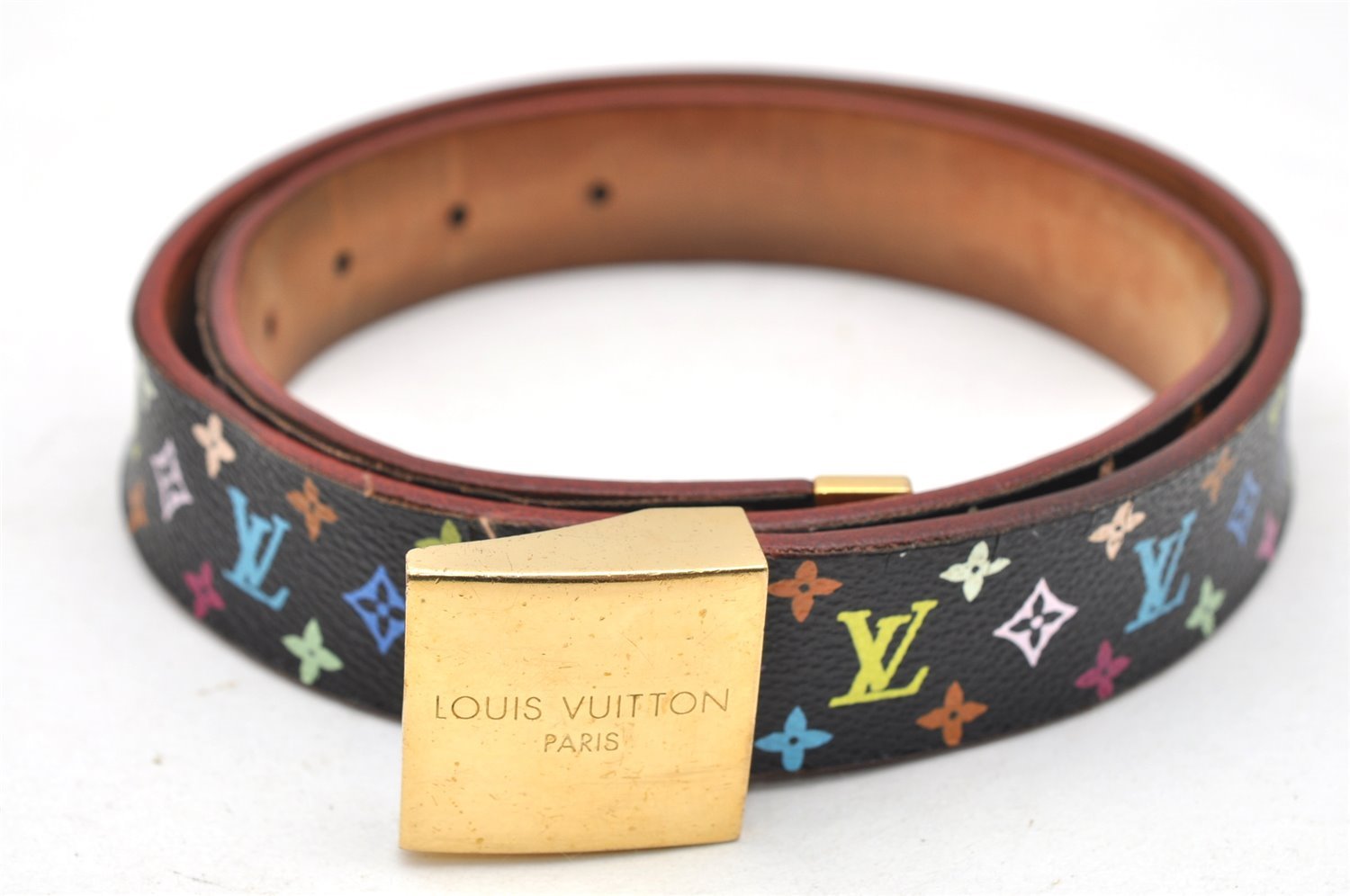 Louis Vuitton Monogram Multicolor Ceinture Carre Belt Black 31.5