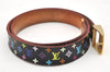 Louis Vuitton Monogram Multicolor Ceinture Carre Belt Black 31.5" M9271 LV 4941K