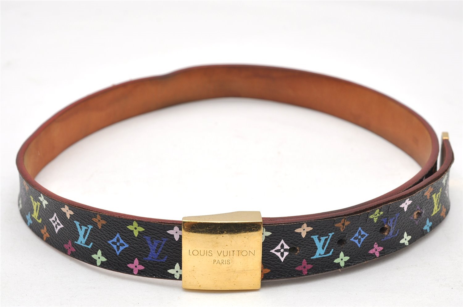 Louis Vuitton Monogram Multicolor Ceinture Carre Belt Black 31.5