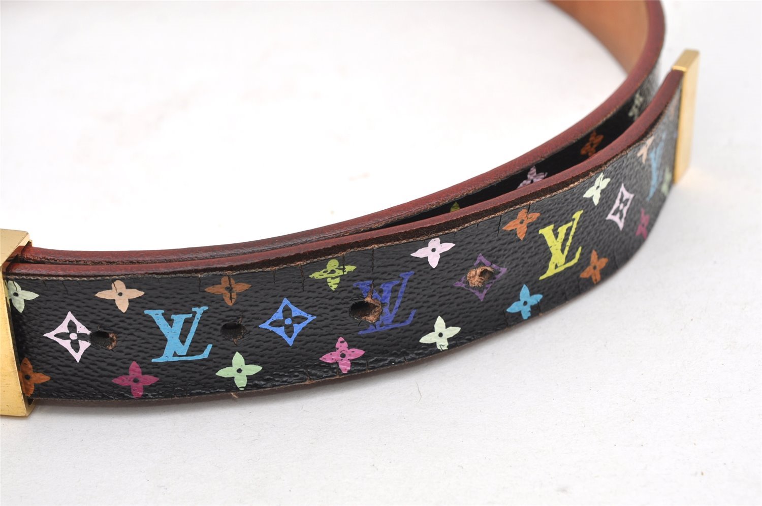 Louis Vuitton Monogram Multicolor Ceinture Carre Belt Black 31.5