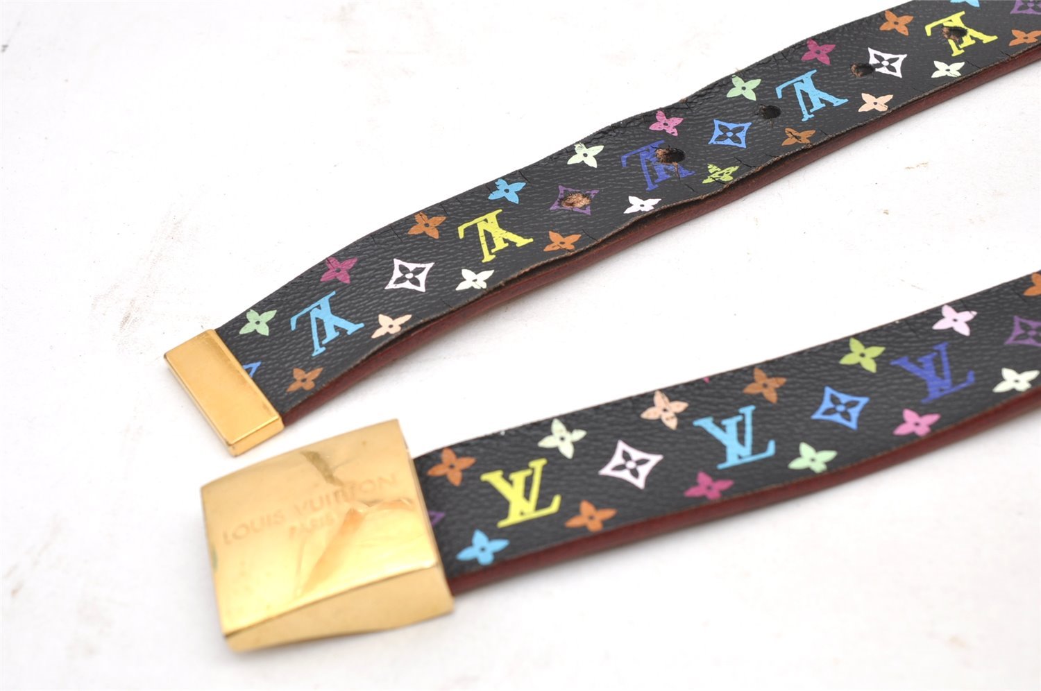 Louis Vuitton Monogram Multicolor Ceinture Carre Belt Black 31.5