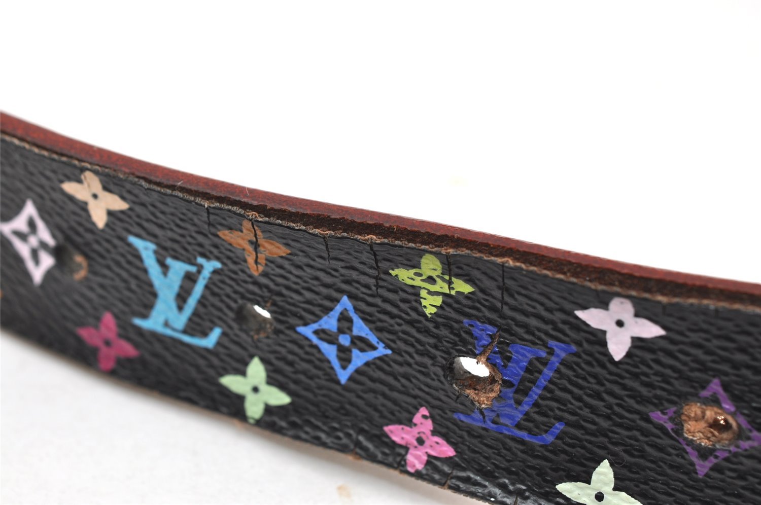 Louis Vuitton Monogram Multicolor Ceinture Carre Belt Black 31.5