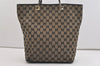 Authentic GUCCI Vintage Shoulder Tote Bag GG Canvas Leather 0021098 Black 4943J