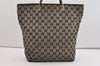 Authentic GUCCI Vintage Shoulder Tote Bag GG Canvas Leather 0021098 Black 4943J