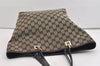 Authentic GUCCI Vintage Shoulder Tote Bag GG Canvas Leather 0021098 Black 4943J