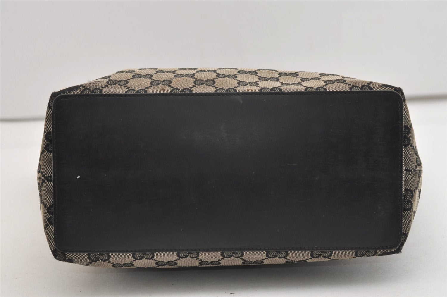 Authentic GUCCI Vintage Shoulder Tote Bag GG Canvas Leather 0021098 Black 4943J