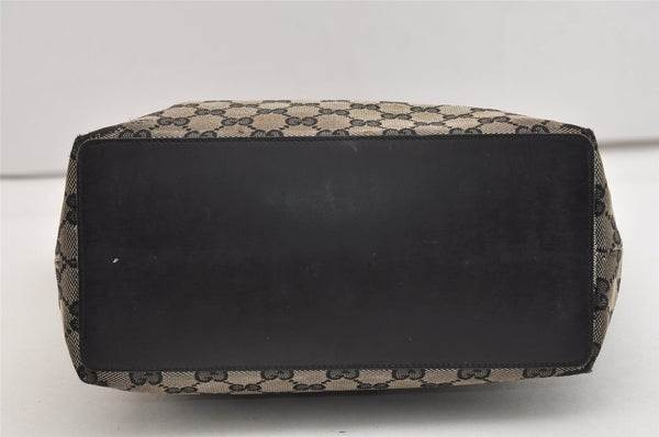 Authentic GUCCI Vintage Shoulder Tote Bag GG Canvas Leather 0021098 Black 4943J