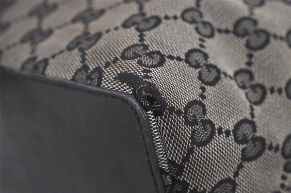 Authentic GUCCI Vintage Shoulder Tote Bag GG Canvas Leather 0021098 Black 4943J