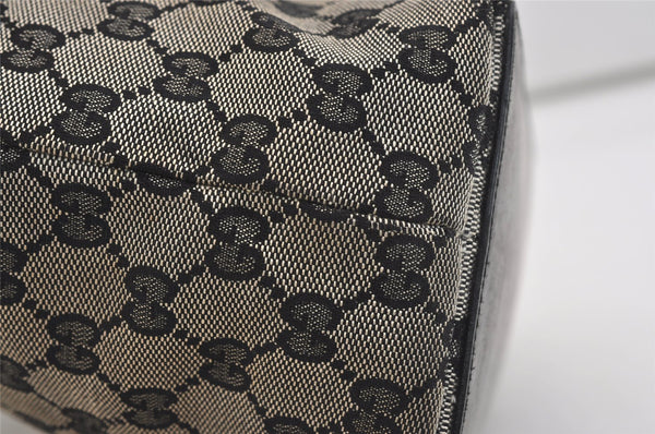 Authentic GUCCI Vintage Shoulder Tote Bag GG Canvas Leather 0021098 Black 4943J