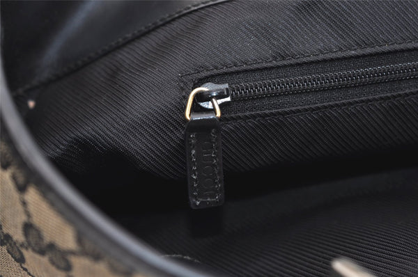 Authentic GUCCI Vintage Shoulder Tote Bag GG Canvas Leather 0021098 Black 4943J