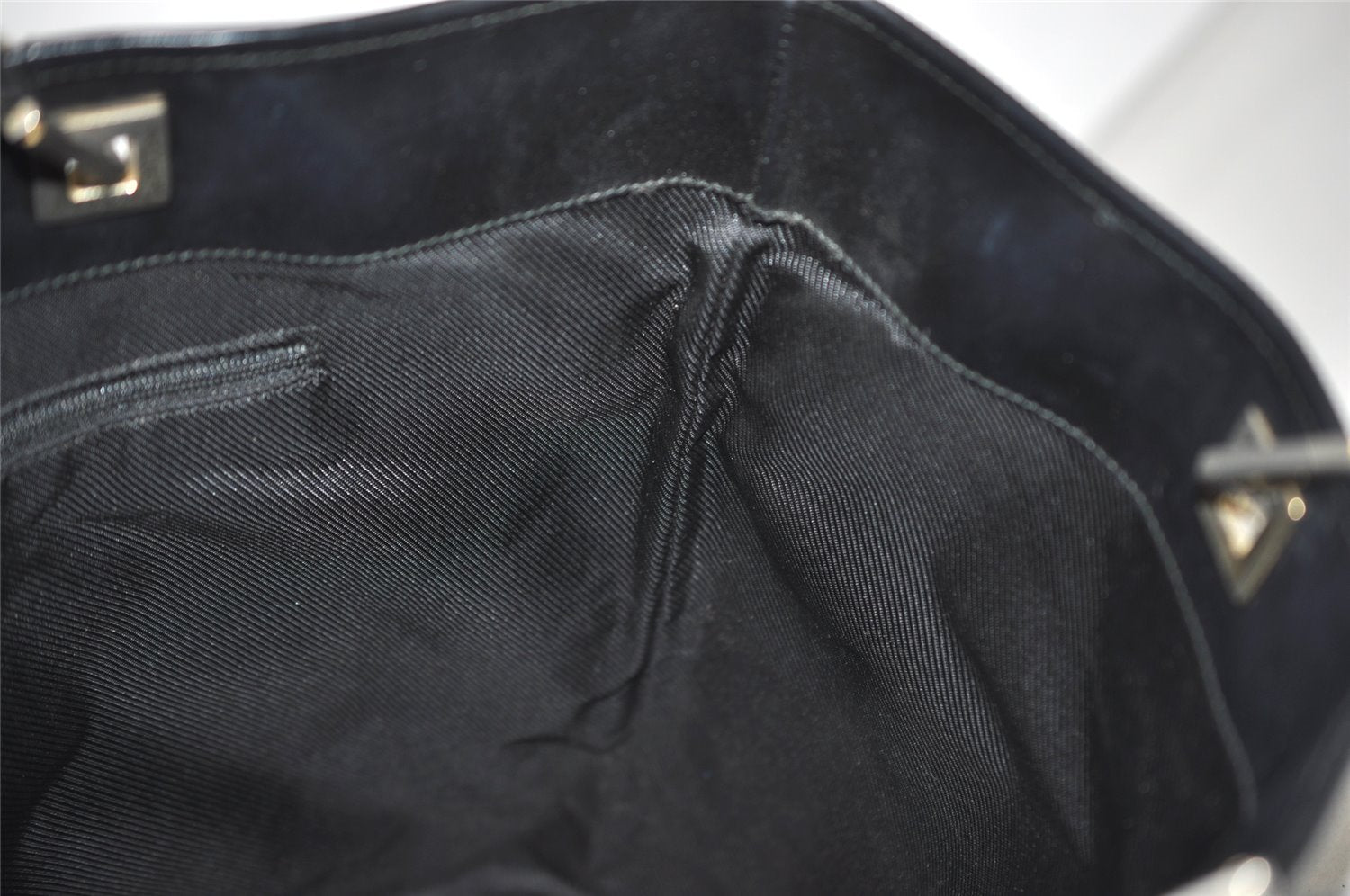 Authentic GUCCI Vintage Shoulder Tote Bag GG Canvas Leather 0021098 Black 4943J