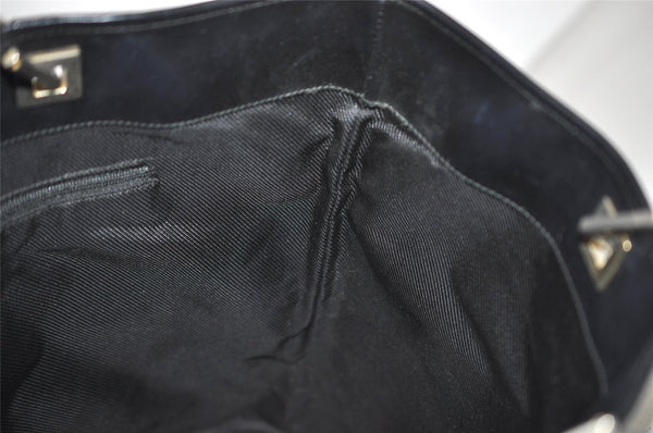 Authentic GUCCI Vintage Shoulder Tote Bag GG Canvas Leather 0021098 Black 4943J