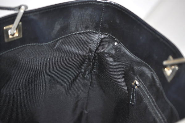 Authentic GUCCI Vintage Shoulder Tote Bag GG Canvas Leather 0021098 Black 4943J