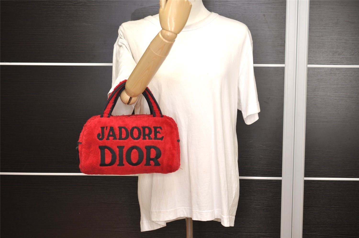Authentic Christian Dior Vintage Shoulder Hand Bag Purse Pile Red CD 4946J